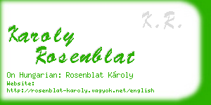 karoly rosenblat business card
